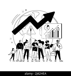 Population growth abstract concept vector illustration. Census service, world population explosion, human quantity growth, natural increase rate, over Stock Vector