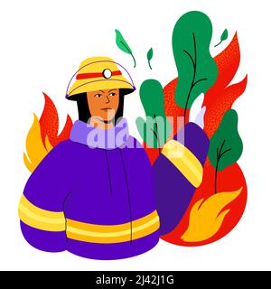 Fire department - colorful flat design style illustration Stock Vector