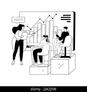 Internal education abstract concept vector illustration. Internal employee education, professional development program, training speaker, business coa Stock Vector