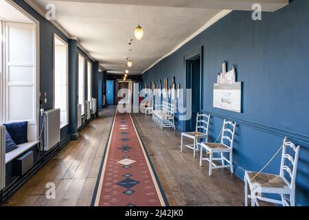 The Long Gallery at Hartlebury Castle in Worcestershire, England. Stock Photo