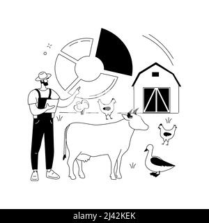 Holistic management abstract concept vector illustration. Domestic livestock herds strategy, ecosystem function improvement, biodiversity building, la Stock Vector