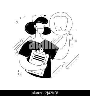 Private dentistry abstract concept vector illustration. Private dental service, dentistry clinic, healthcare insurance, teeth health, emergency dentis Stock Vector