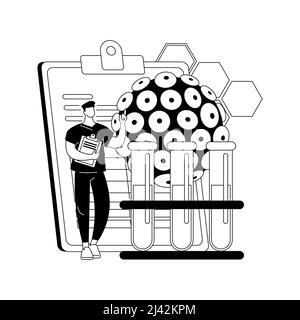 HPV test abstract concept vector illustration. Human papillomavirus test kit, results, testing for man, examination for women, cervical cancer prevent Stock Vector