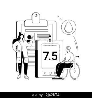 Diabetes mellitus abstract concept vector illustration. Insulin production, genetic metabolic disease, diabetes mellitus type 2, type 1, blood sugar m Stock Vector