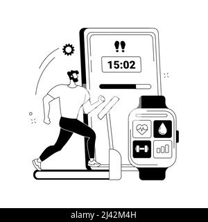 Smart training abstract concept vector illustration. Smart training online programs and tools, new gym technology, fitness coaching application, impro Stock Vector