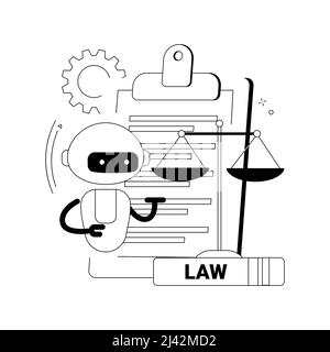 Artificial intelligence regulations abstract concept vector illustration. Artificial intelligence law, AI development limitation, global tech regulati Stock Vector