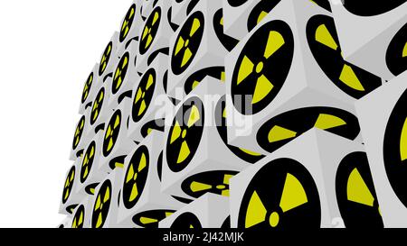 Pattern of nuclear danger signs. Screensaver or background. Stock Photo