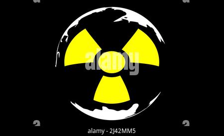 Stylized sign of atomic danger. Nuclear weapon. Stock Photo