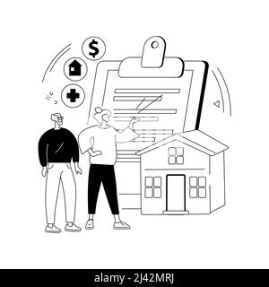 Retirement estate planning abstract concept vector illustration. Retirement living residence, estate planning, inheritance management, financial advis Stock Vector