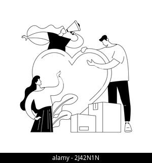 Volunteering abstract concept vector illustration. Volunteer project, community service, altruistic job activity, volunteering for animal shelter, non Stock Vector
