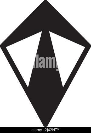 Abstract geometric kite shape, vector modern and contemporary design in a glyph illustration for web and print. Stock Vector