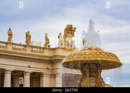 Sculptures on the top of St Peter's basilica in Vatican,Italy Stock Photo