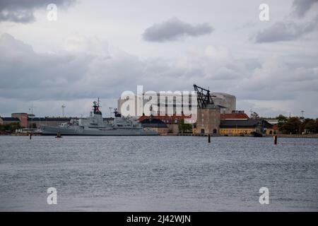 Fregatten Peder Skrams Venner, The Frigate Peder Skram is a decommissioned Danish Royal Navy ship, perserved and open to the public at Copenhagen Harb Stock Photo