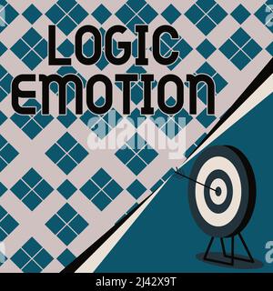 Inspiration showing sign Logic Emotion. Business approach Unpleasant Feelings turned to Self Respect Reasonable Mind Target With Bullseye Representing Stock Photo