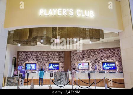 Hollywood Florida Seminole Hard Rock Hotel & Casino tribe tribal reservation inside interior Player's Club counter members privileges Stock Photo