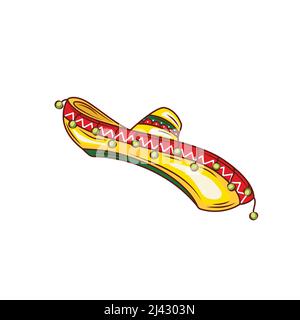 Mexican sombrero hat vector Illustration on a white background Stock Vector