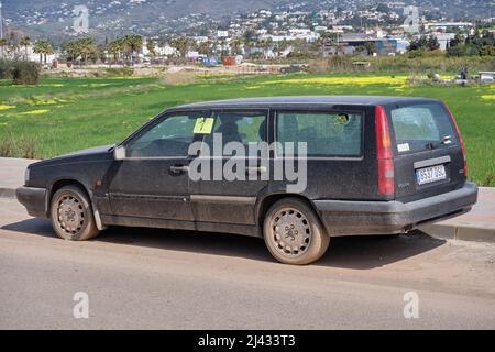 Abandoned Volvo 850 in Mijas Costa, Malaga, Spain. Stock Photo