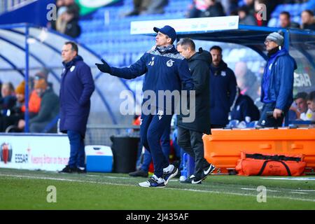 Joey Barton Manager of Bristol Rovers - during the game Tranmere v Bristol Rovers, Sky Bet EFL League Two 2021/22, at Prenton Park, Tranmere Stock Photo