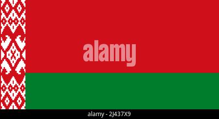 Belarus official flag, correct colors and proportions. National Belorussian flag  Stock Vector