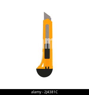 Stationery knife. Working tool Illustration in flat style. Eps 10 Stock Vector