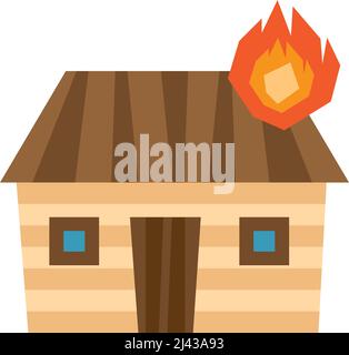 Isolated cabin house on fire illustration Stock Vector Image & Art - Alamy