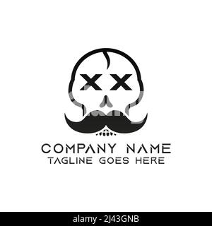 Skull logo design template. This logo is very suitable for any kind of business or industry that is engaged in any field. Stock Vector
