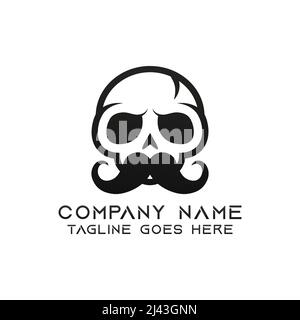 Skull logo design template. This logo is very suitable for any kind of business or industry that is engaged in any field. Stock Vector