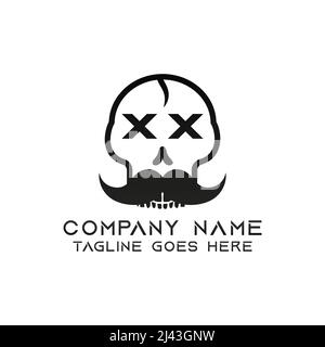 Skull logo design template. This logo is very suitable for any kind of business or industry that is engaged in any field. Stock Vector