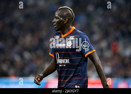 Mamadou Sakho of Montpellier during the French championship Ligue 1 football match between Olympique de Marseille (OM) and Montpellier HSC (MHSC) on April 10, 2022 at Stade Velodrome in Marseille, France - Photo Jean Catuffe / DPPI Stock Photo