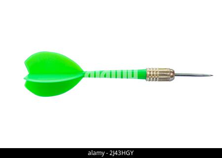 Green and dart Isolated on White Background with clipping path Stock Photo