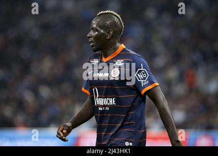 Mamadou Sakho of Montpellier during the French championship Ligue 1 football match between Olympique de Marseille (OM) and Montpellier HSC (MHSC) on April 10, 2022 at Stade Velodrome in Marseille, France - Photo: Jean Catuffe/DPPI/LiveMedia Stock Photo
