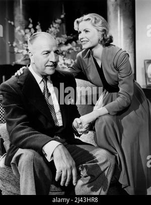 Louis Calhern, Dorothy McGuire, on-set of the Film, 'Invitation', MGM, 1952 Stock Photo