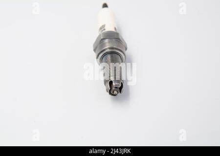 Spark plug types, old 4-prong spark plug Stock Photo