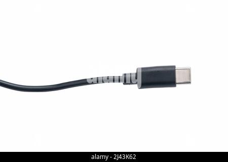 USB type c cable isolated on white background. with clipping path Stock Photo