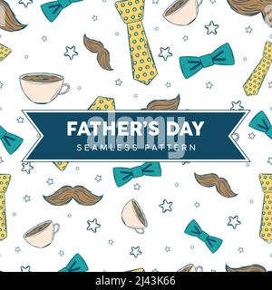 Seamless pattern background with male hipsters icons Father day Vector Stock Vector