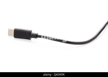 USB type c cable isolated on white background. with clipping path Stock Photo