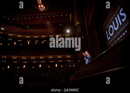Amsterdam, Netherlands. 11th Apr, 2022. AMSTERDAM - Louis van Gaal on stage during the premiere of LOUIS. The documentary is about the life of national coach Louis van Gaal. ANP KIPPA KOEN VAN WEEL Credit: ANP/Alamy Live News Stock Photo