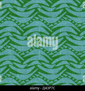 Retro 1960 style green printed pattern in seamless repeat. Vintage mid century forest moss tone on tone for soft furnishing cover. Nature geometric Stock Photo