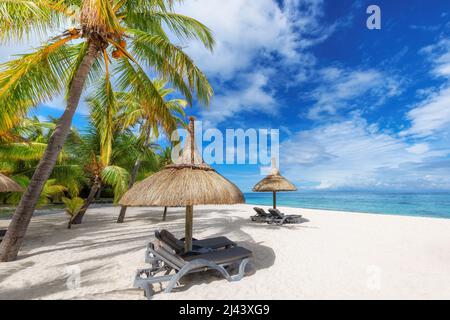 Beautiful Beach in Tropical Island Stock Photo