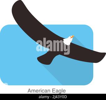 American eagle flying flat icon  vector illustration Stock Vector