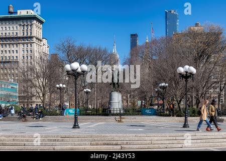 Union Square in New York in spring times Stock Photo