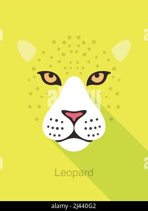 leopard cartoon face icon, vector illustration Stock Vector