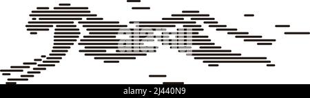 Cheetah running, simple line, vector illustration Stock Vector