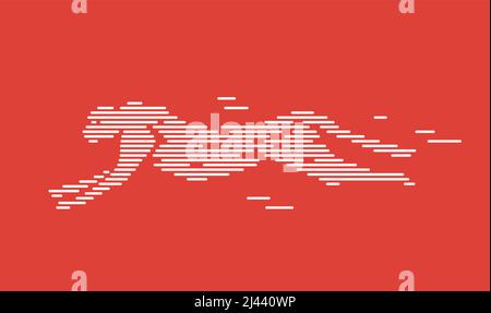 Cheetah running, simple line, vector illustration Stock Vector