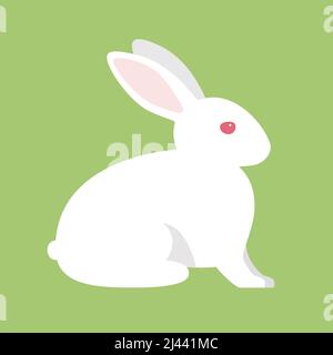 Rabbit, farm animal black icon, vector illustration Stock Vector
