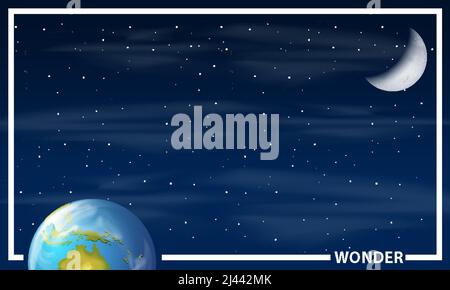 A space cartoon frame illustration Stock Vector