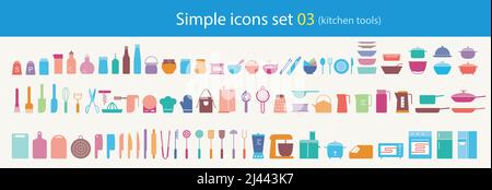 Kitchen tools icon set vector illustration Stock Vector
