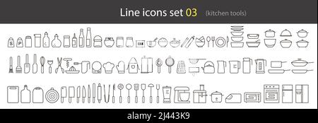 Kitchen tools icon set vector illustration Stock Vector