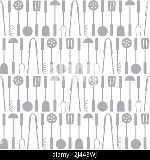 Seamless kitchen tools pattern, vector illustration Stock Vector