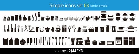 Kitchen tools icon set vector illustration Stock Vector